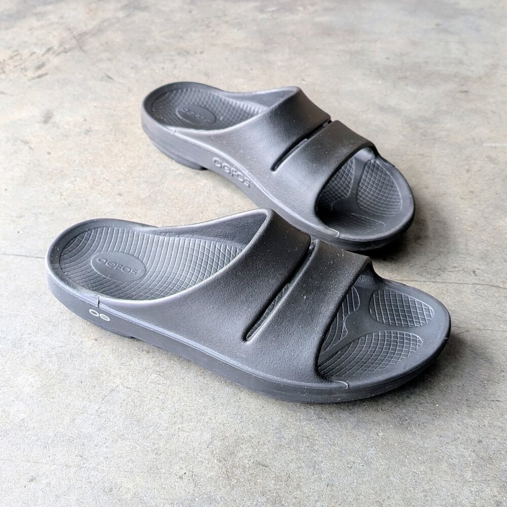 OOFOS OOah Slide Black Recovery Footwear Sandal size men's 13
